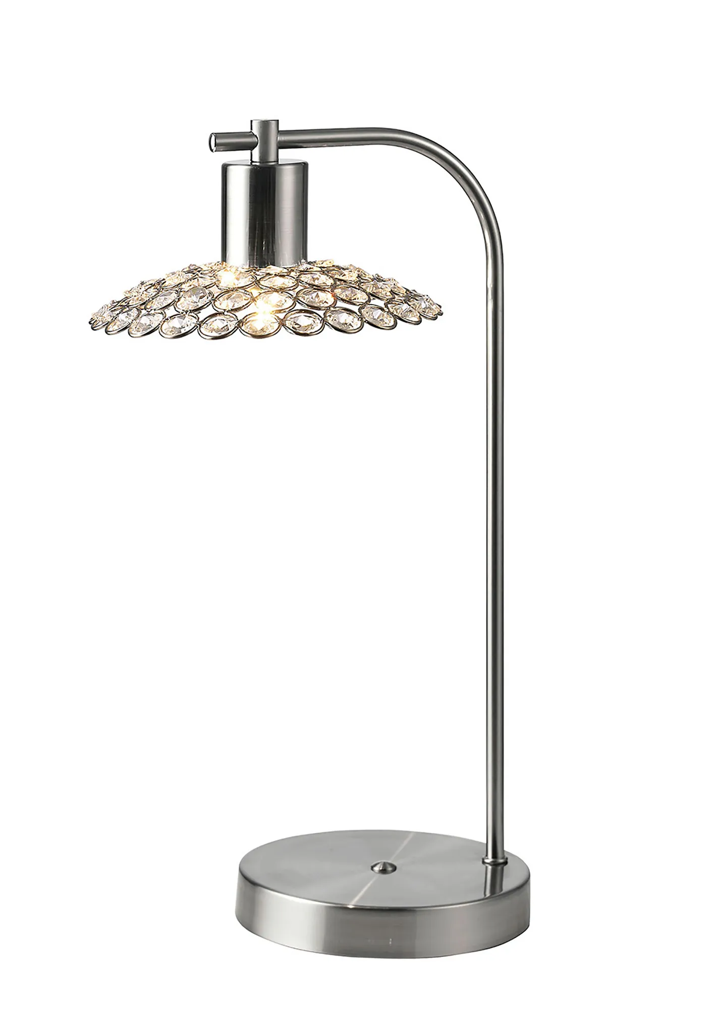 IL20608  Ellen Crystal 41cm 1 Light Table Lamp Satin Nickel